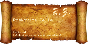 Roskovics Zella névjegykártya